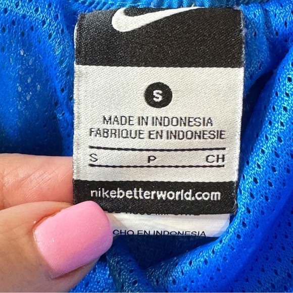 Nike Blue & Orange Men's sz Small Swim Trunks Board Shorts Zip Pocket Drawstring - Picture 8 of 15